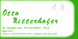 otto mitterhofer business card