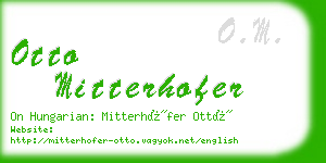 otto mitterhofer business card